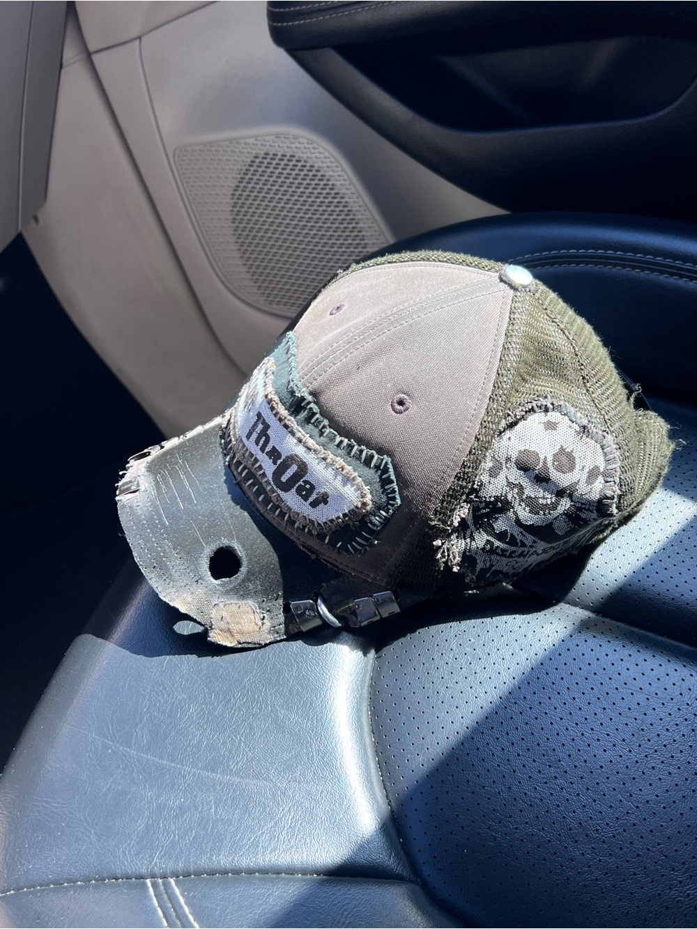DIY Crust Punk adjustable trucker hat. Stitched and patched. - Picture 5 of 6